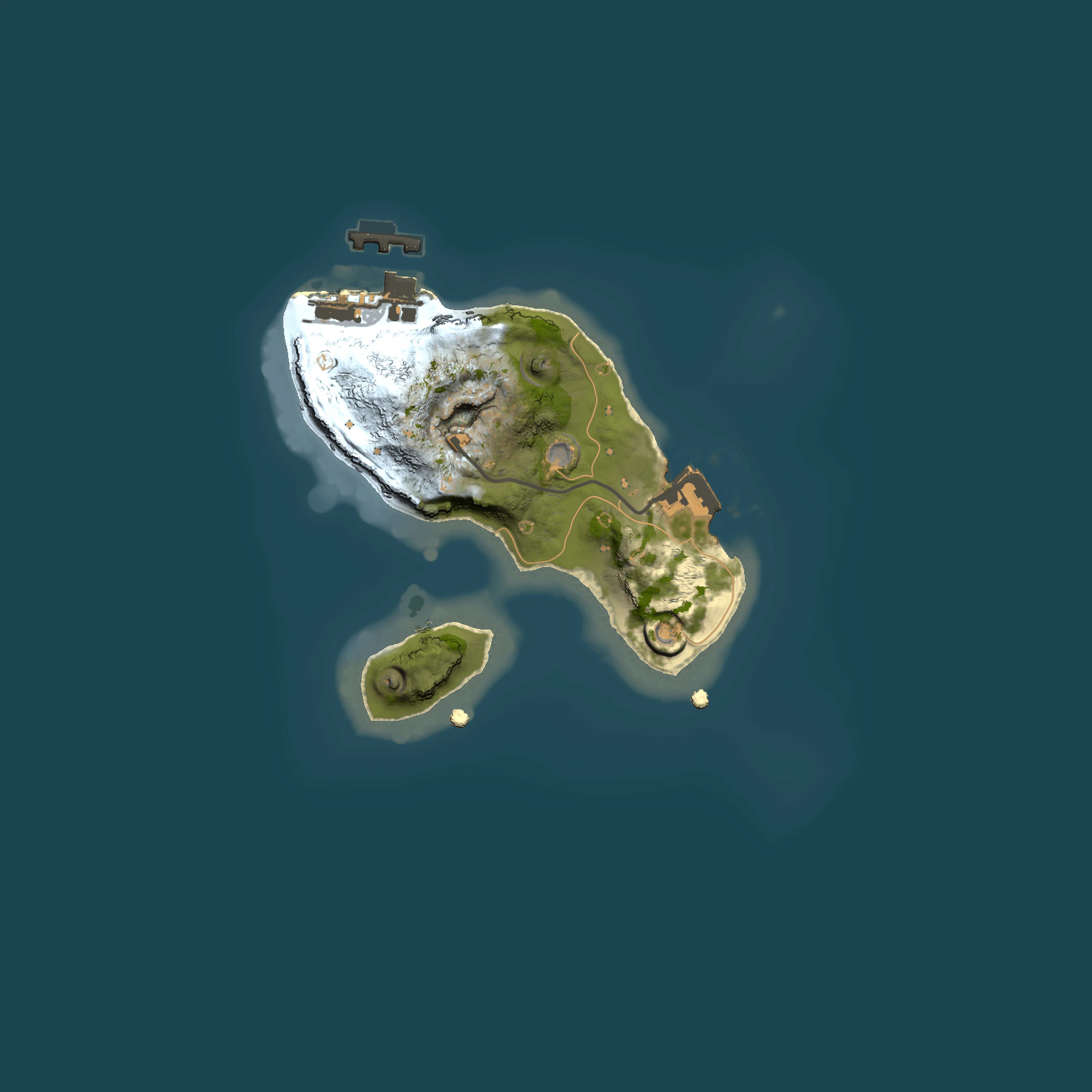 Full top-down render of Rust map seed 690534609, 1500x1500m