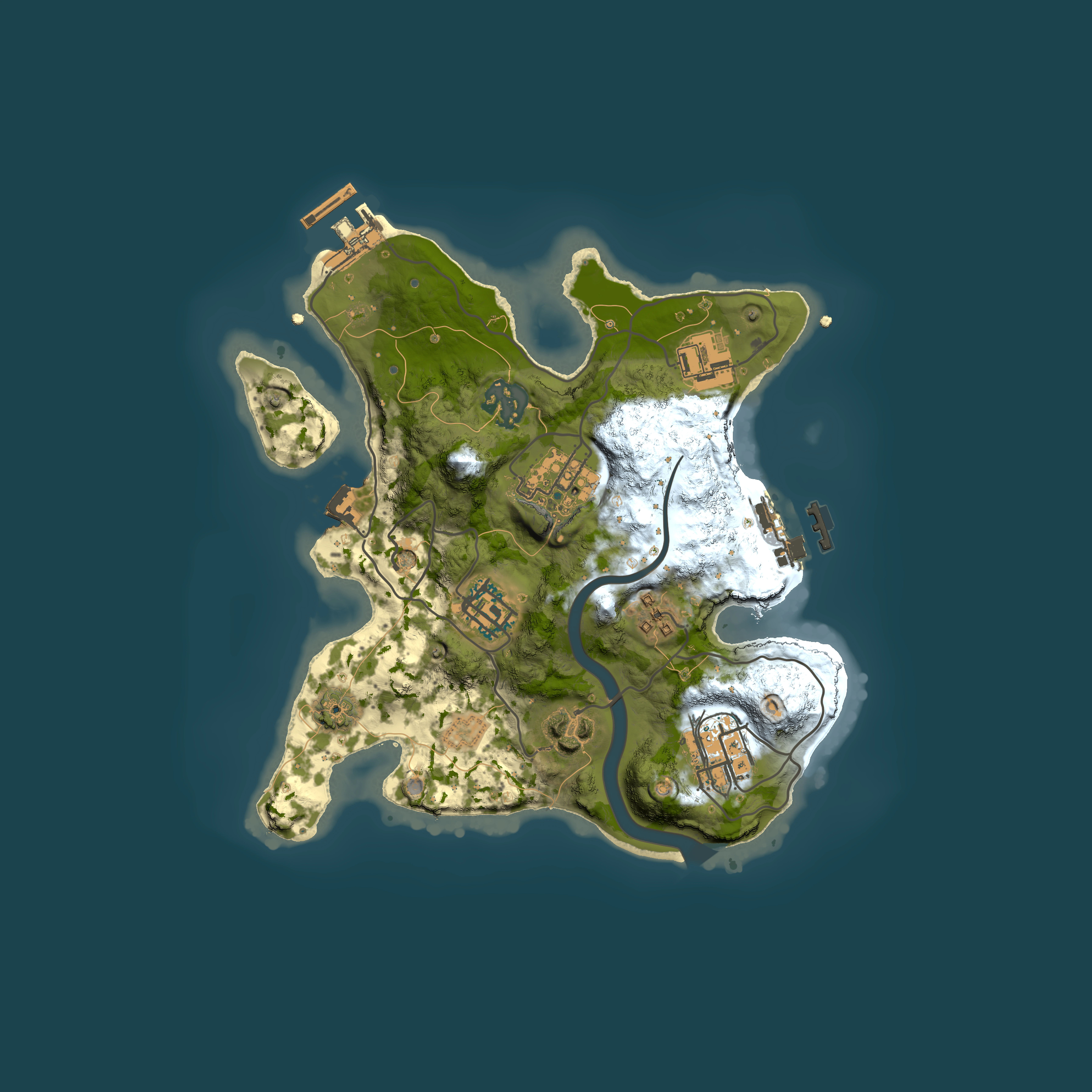 Full top-down render of Rust map seed 1544354397, 2500x2500m