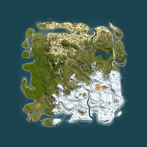Rust map seed 1045809761, 4500x4500m top-down preview