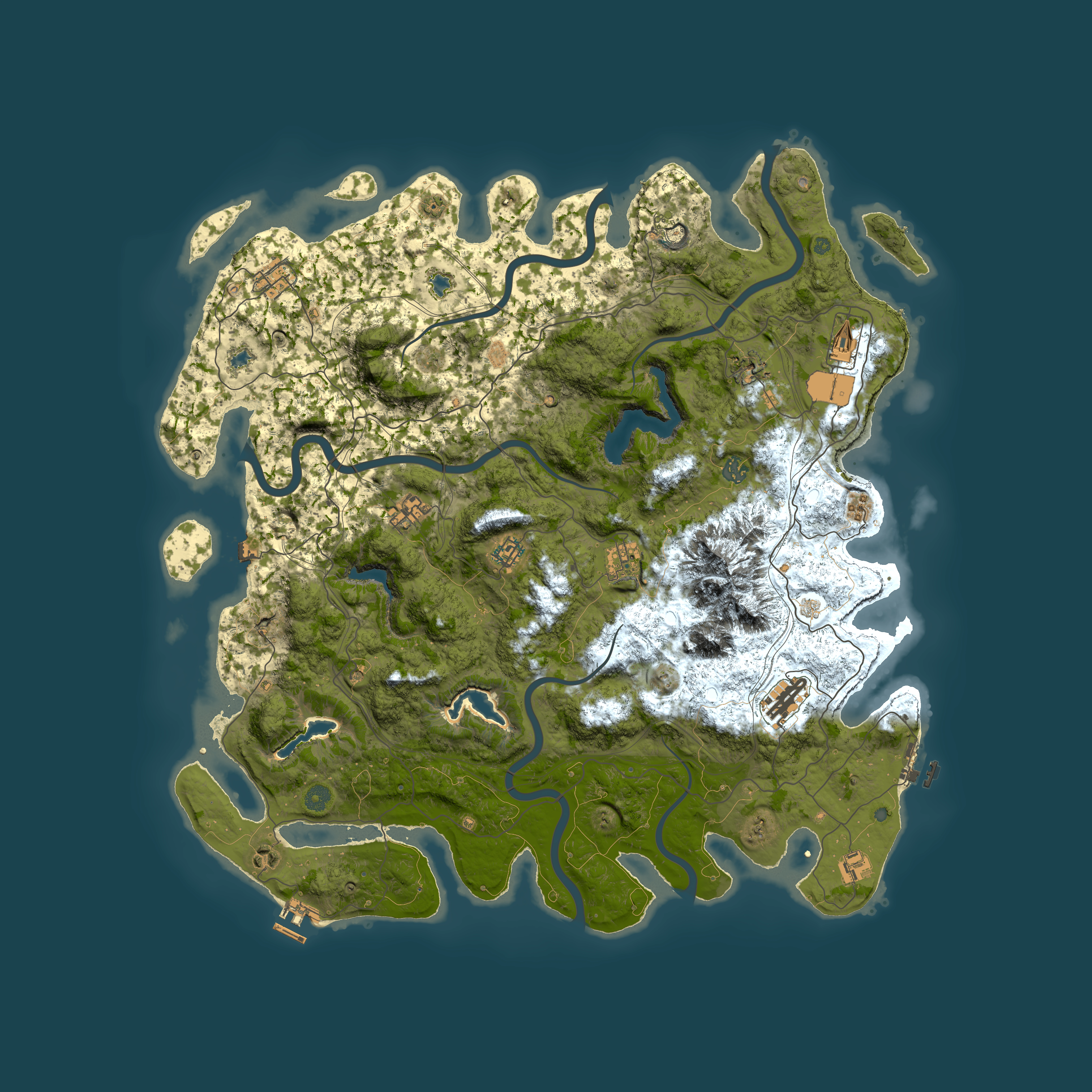 Full top-down render of Rust map seed 903924437, 5000x5000m