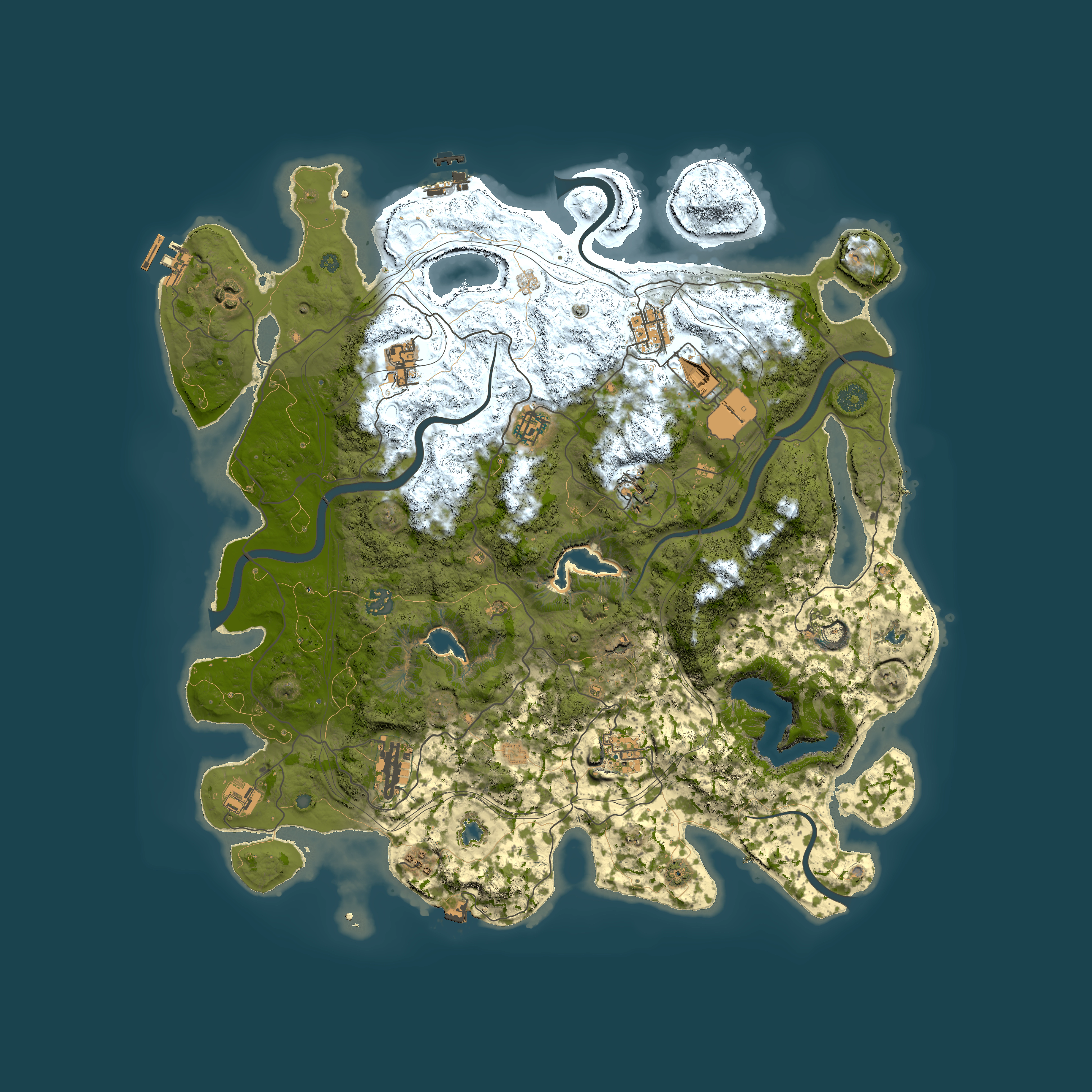 Full top-down render of Rust map seed 550767593, 4500x4500m