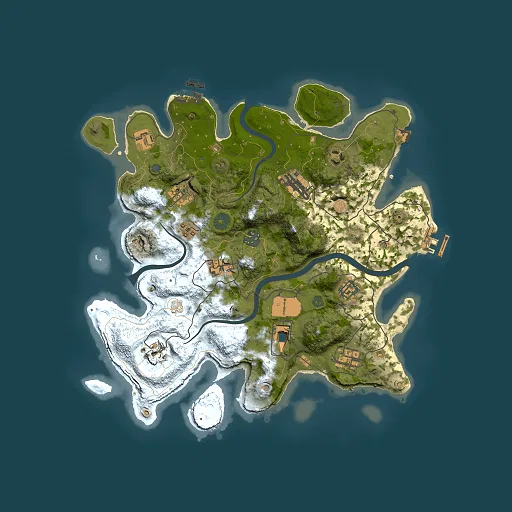 Rust map seed 289040338, 3500x3500m top-down preview