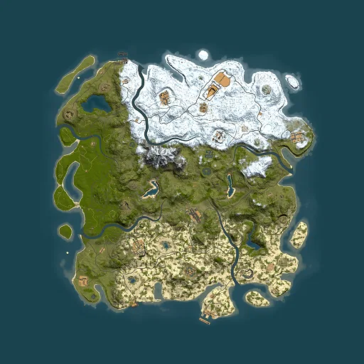 Rust map seed 898315545, 5000x5000m top-down preview