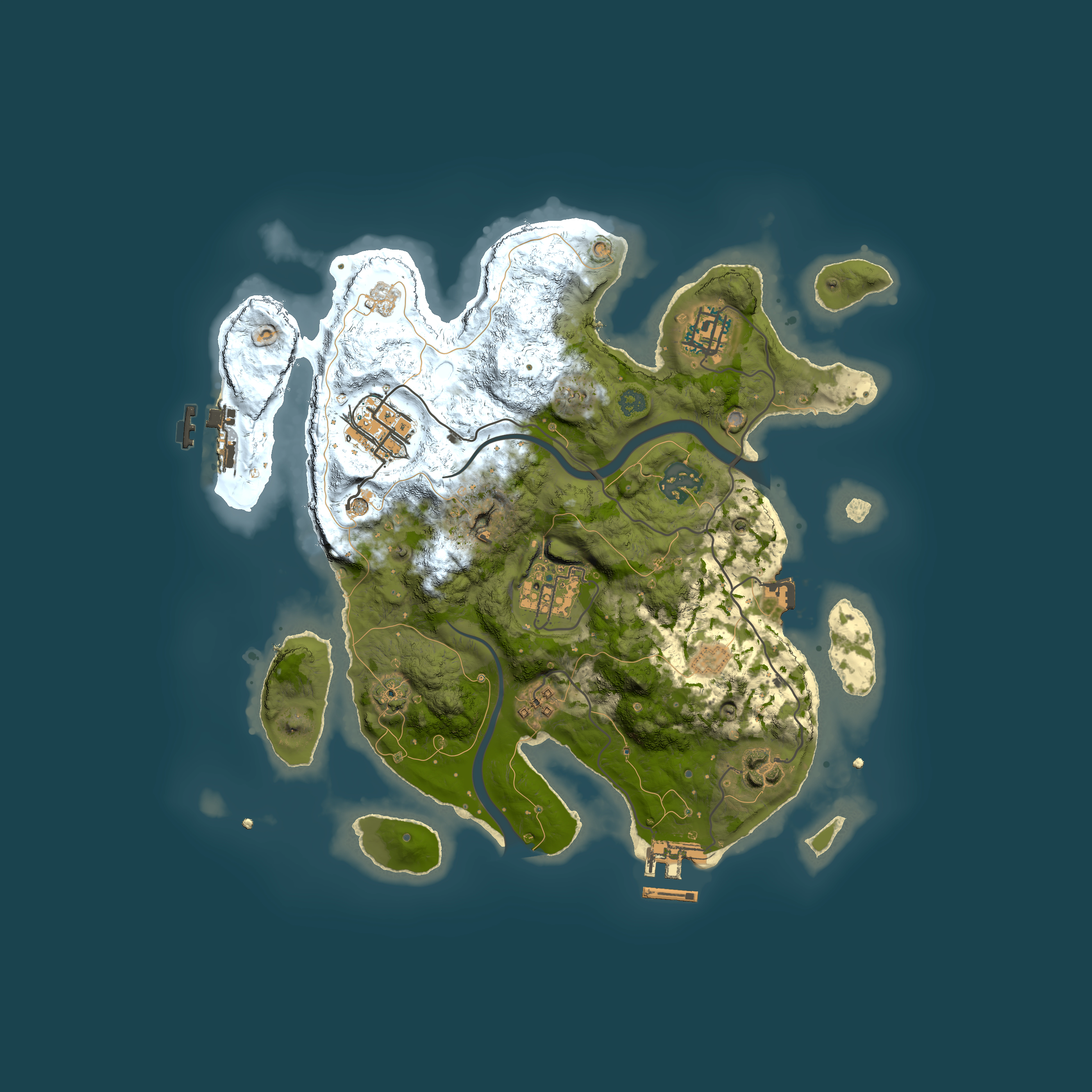 Full top-down render of Rust map seed 571899621, 3000x3000m