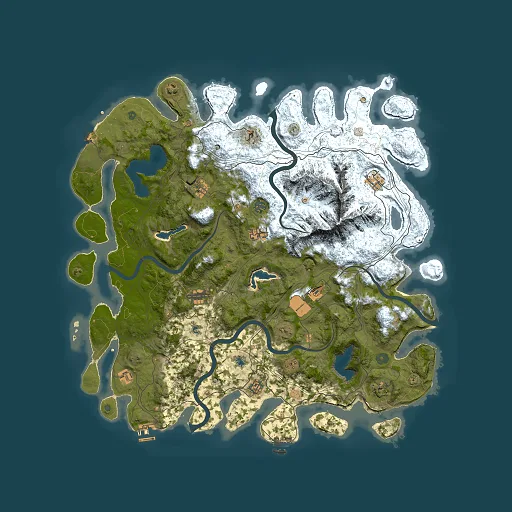 Rust map seed 1051684051, 5000x5000m top-down preview
