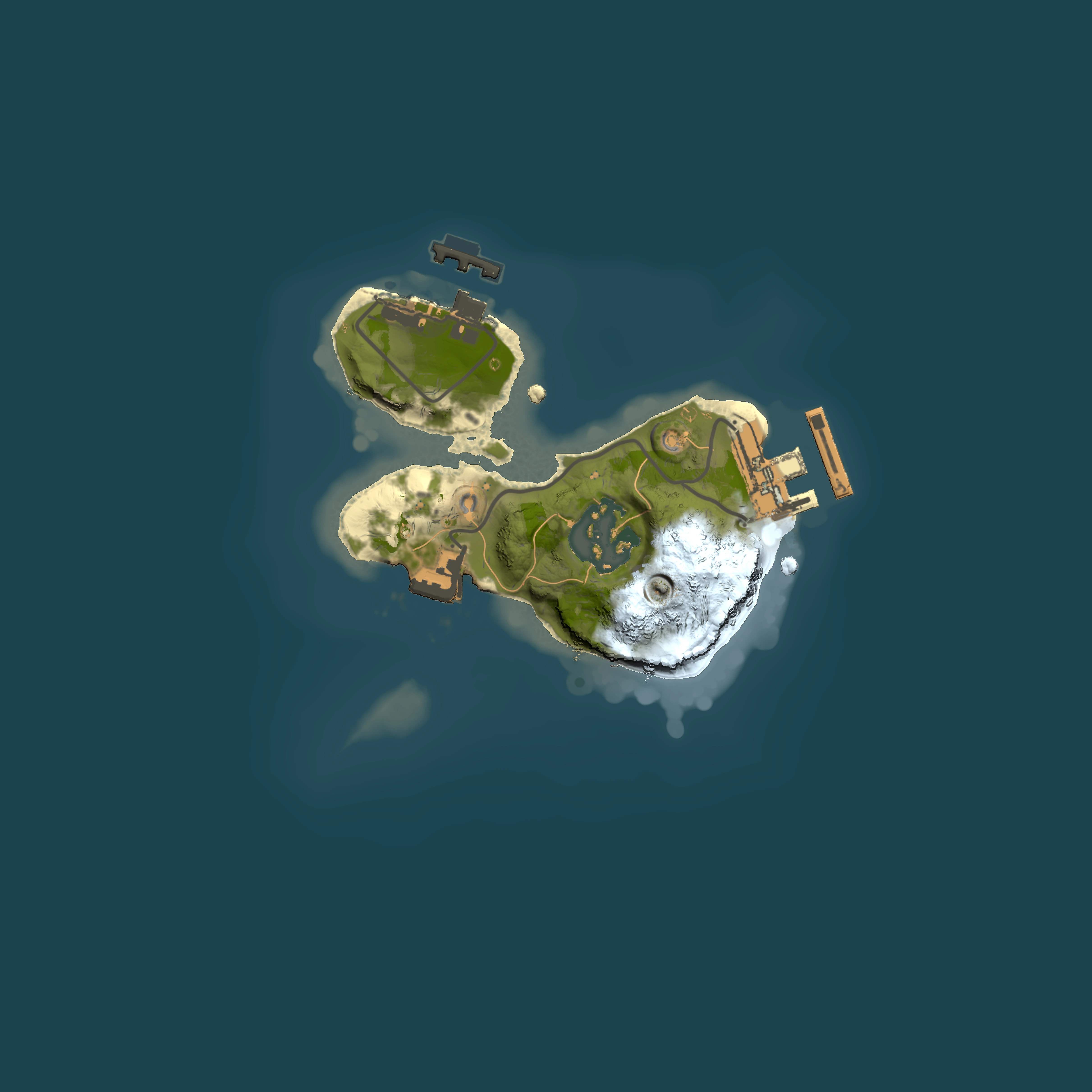 Full top-down render of Rust map seed 2043351988, 1500x1500m