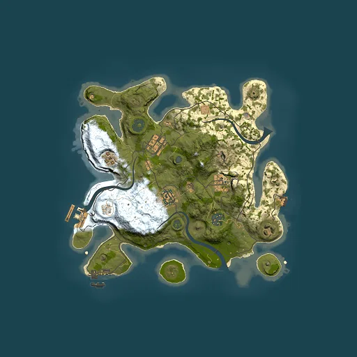 Rust map seed 1235353861, 3000x3000m top-down preview