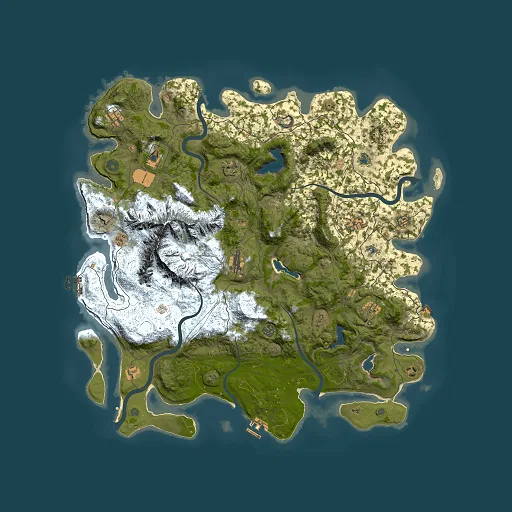 Rust map seed 1462893358, 5000x5000m top-down preview