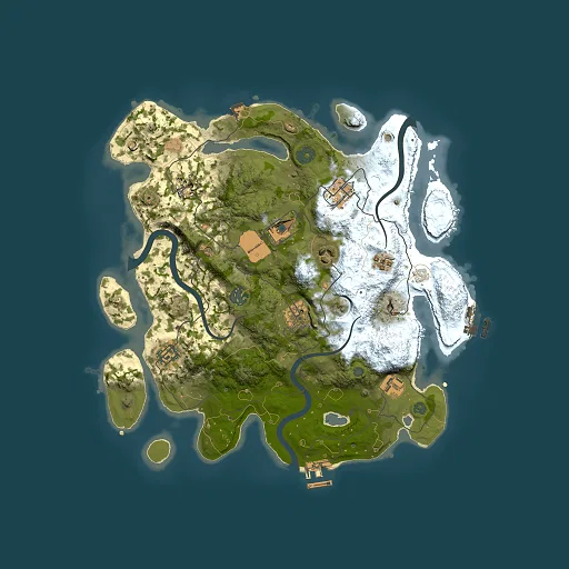 Rust map seed 257942821, 3500x3500m top-down preview