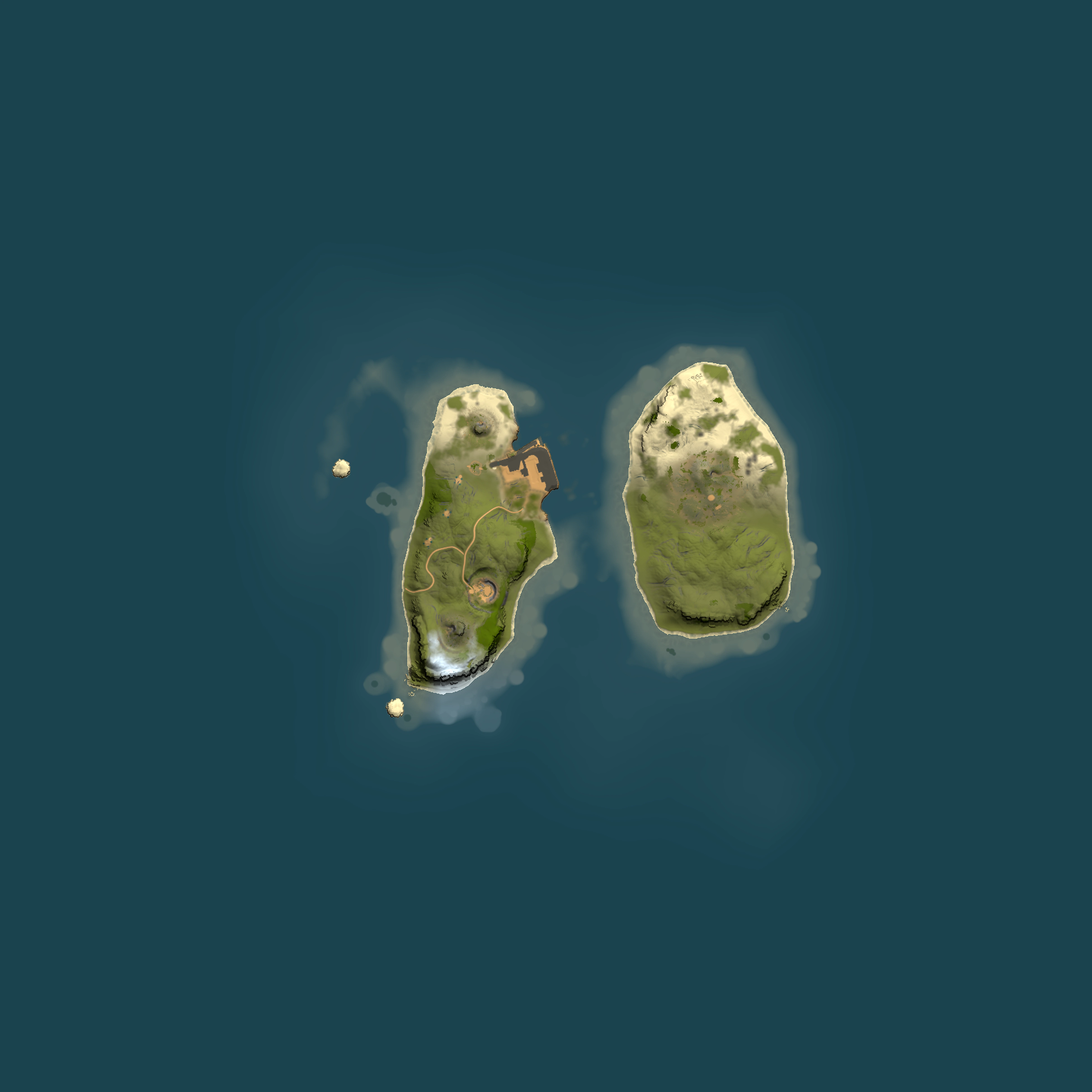 Full top-down render of Rust map seed 64075431, 1500x1500m