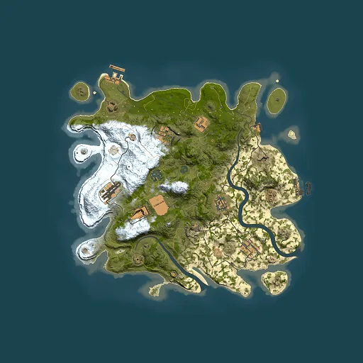 Rust map seed 1723420298, 3500x3500m top-down preview