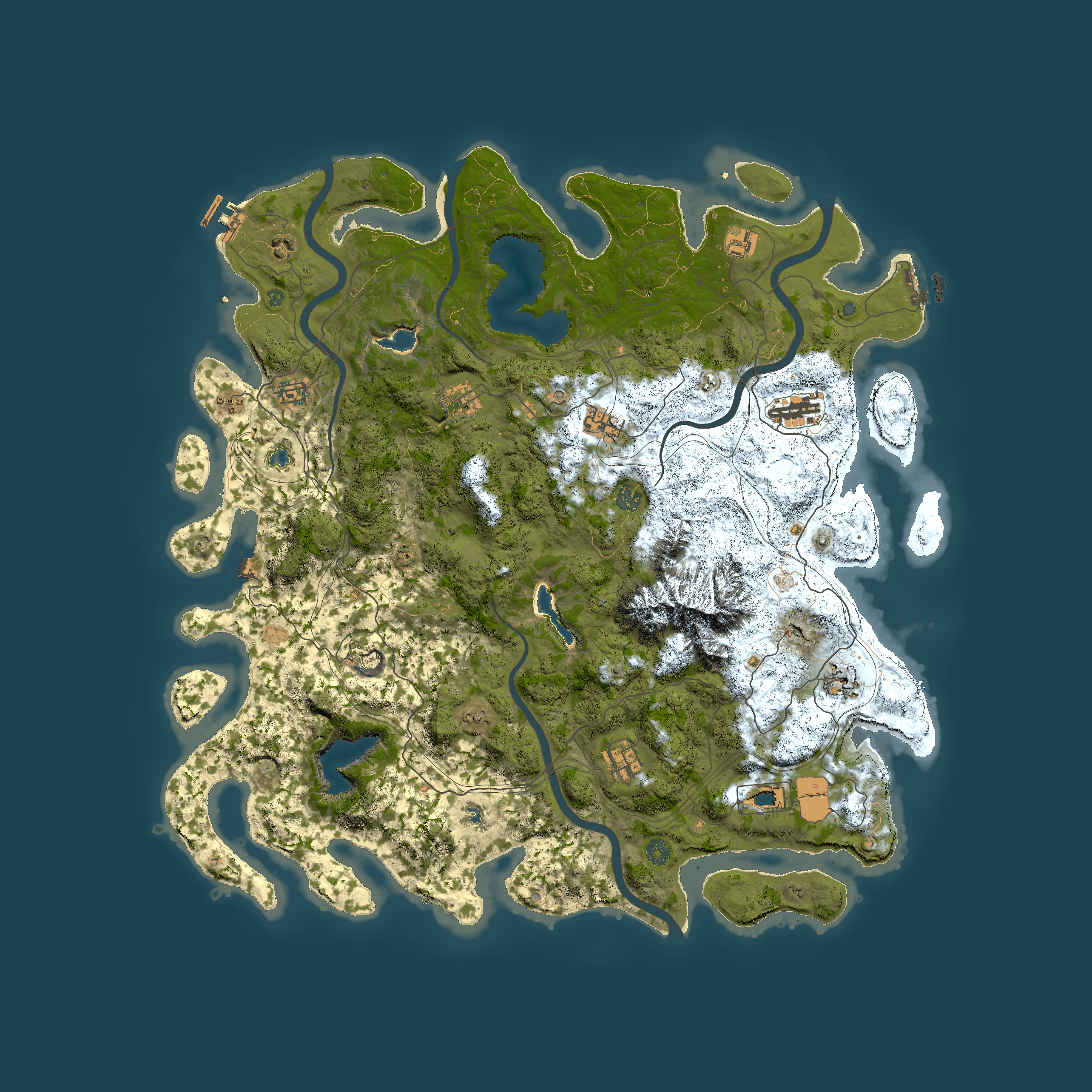 Full top-down render of Rust map seed 1724309927, 5000x5000m