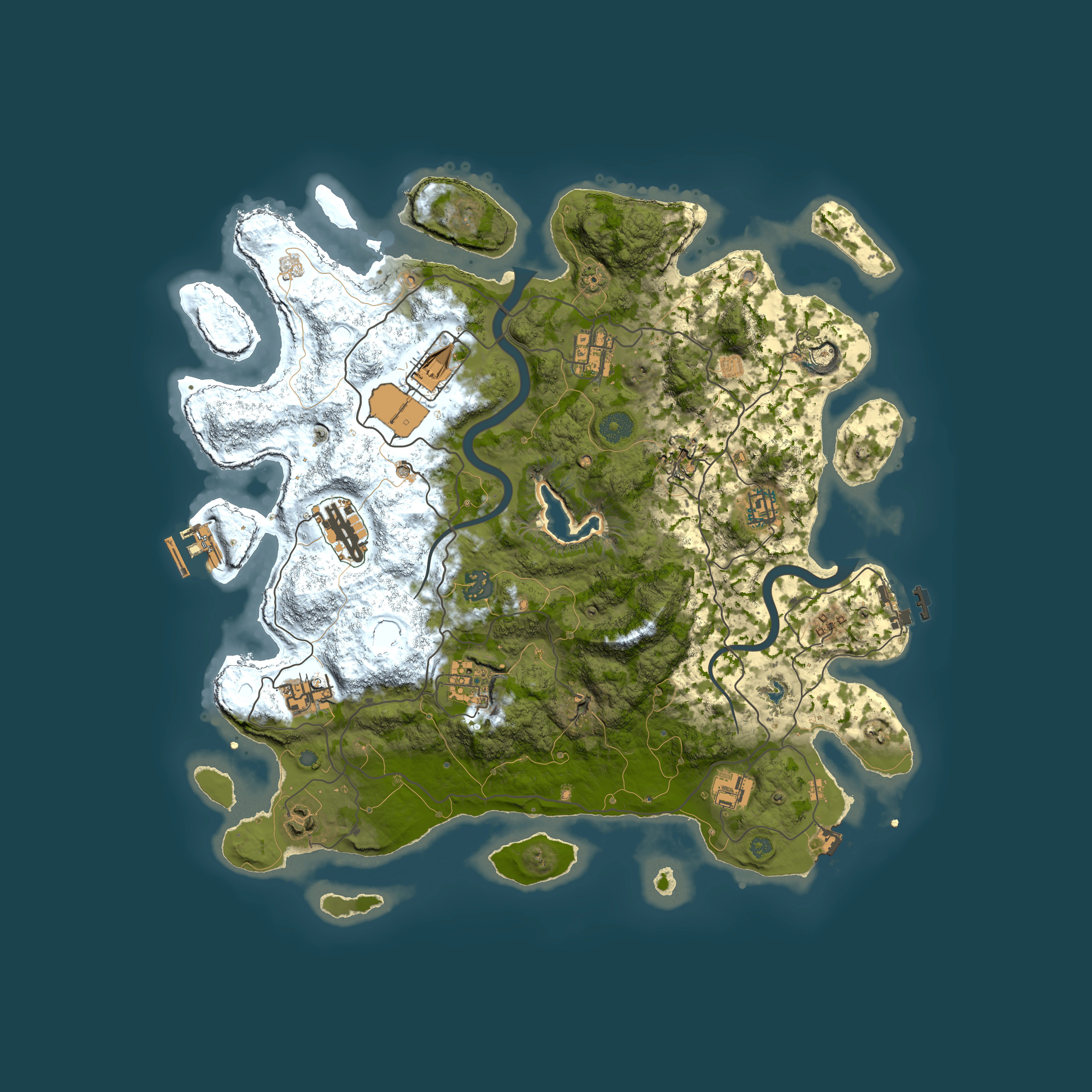 Full top-down render of Rust map seed 632123978, 4000x4000m
