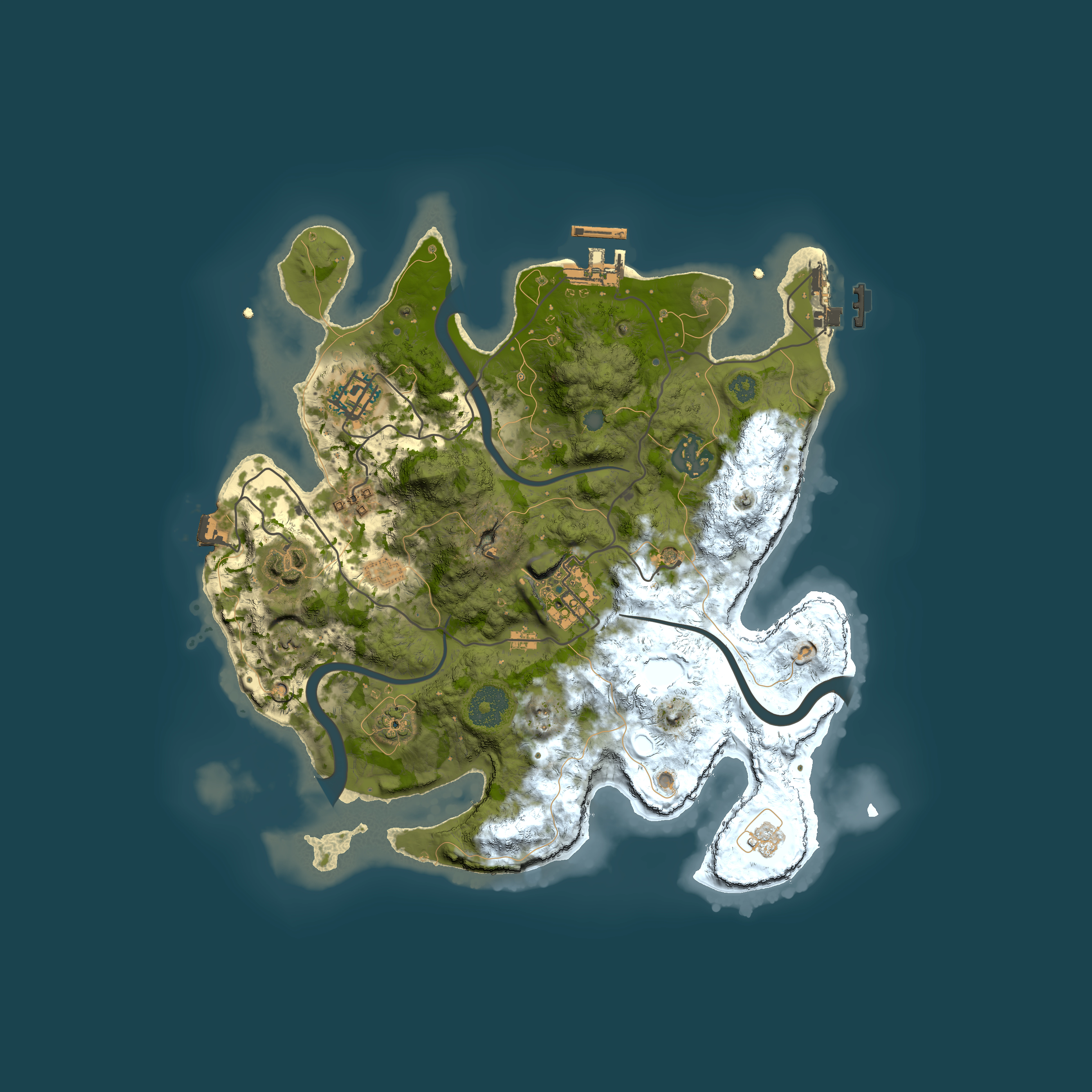 Full top-down render of Rust map seed 1898426994, 3000x3000m