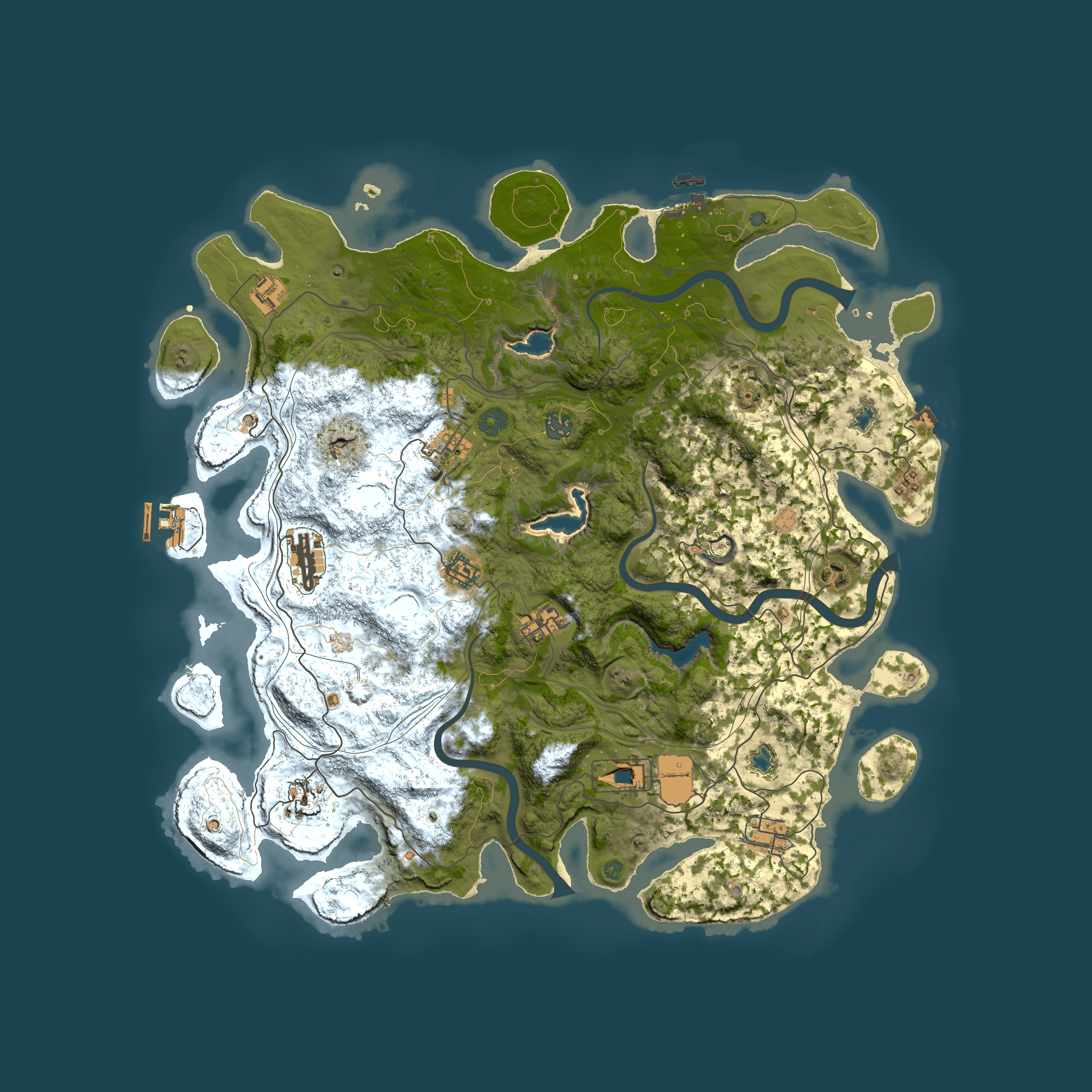 Full top-down render of Rust map seed 1454212625, 4500x4500m