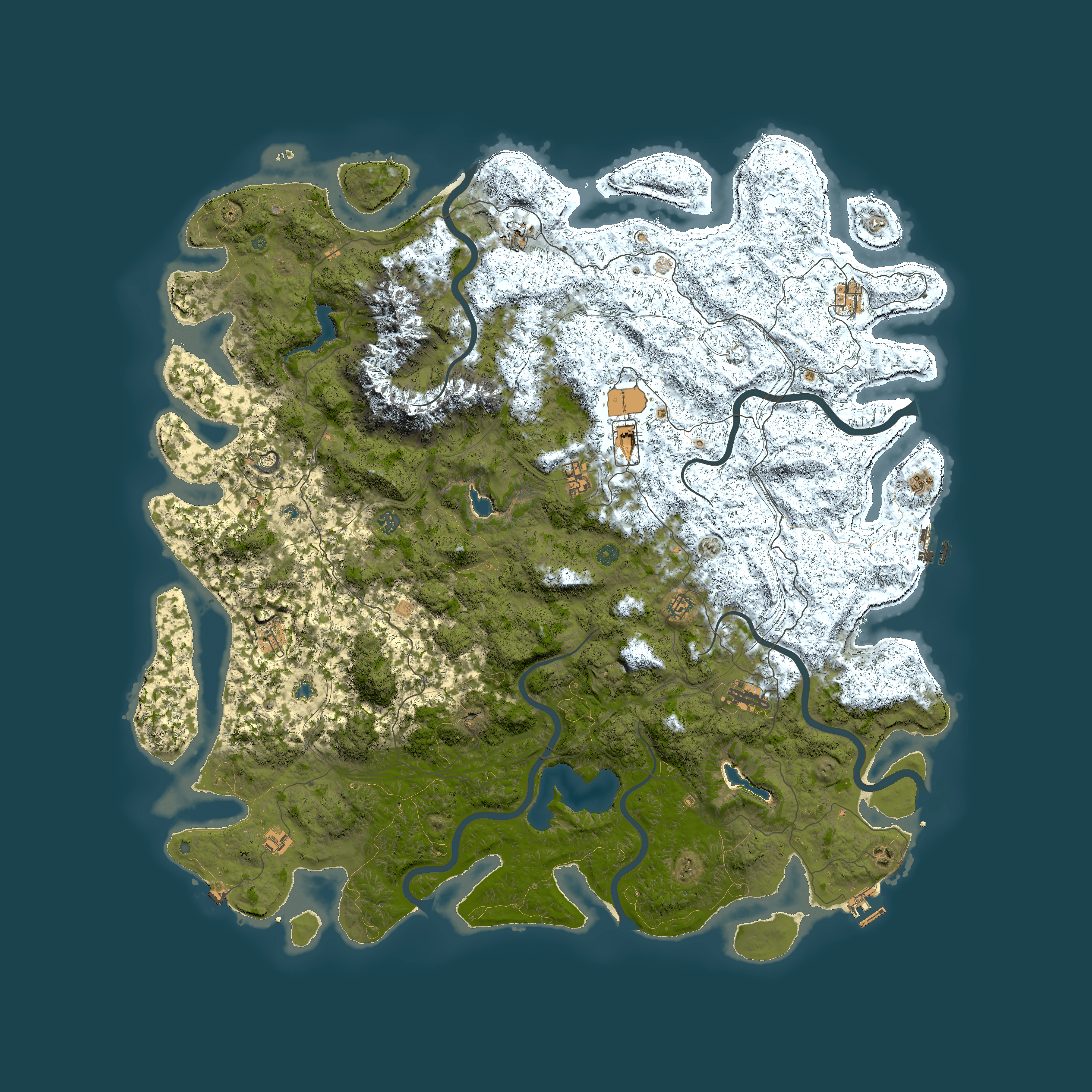 Full top-down render of Rust map seed 232878378, 6000x6000m