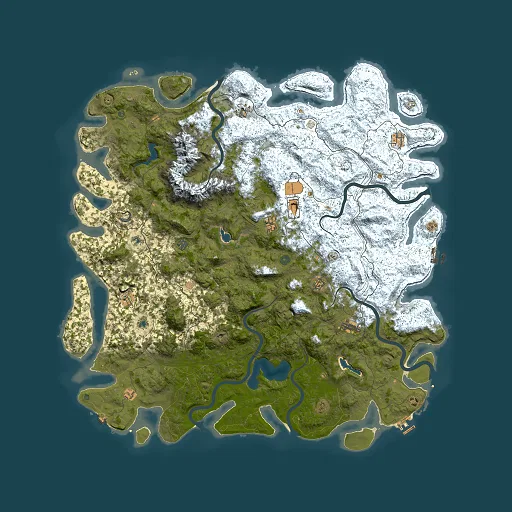 Rust map seed 232878378, 6000x6000m top-down preview