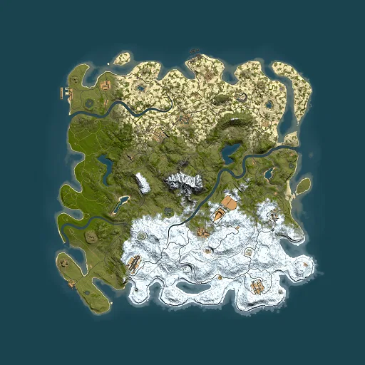 Rust map seed 363646622, 5000x5000m top-down preview