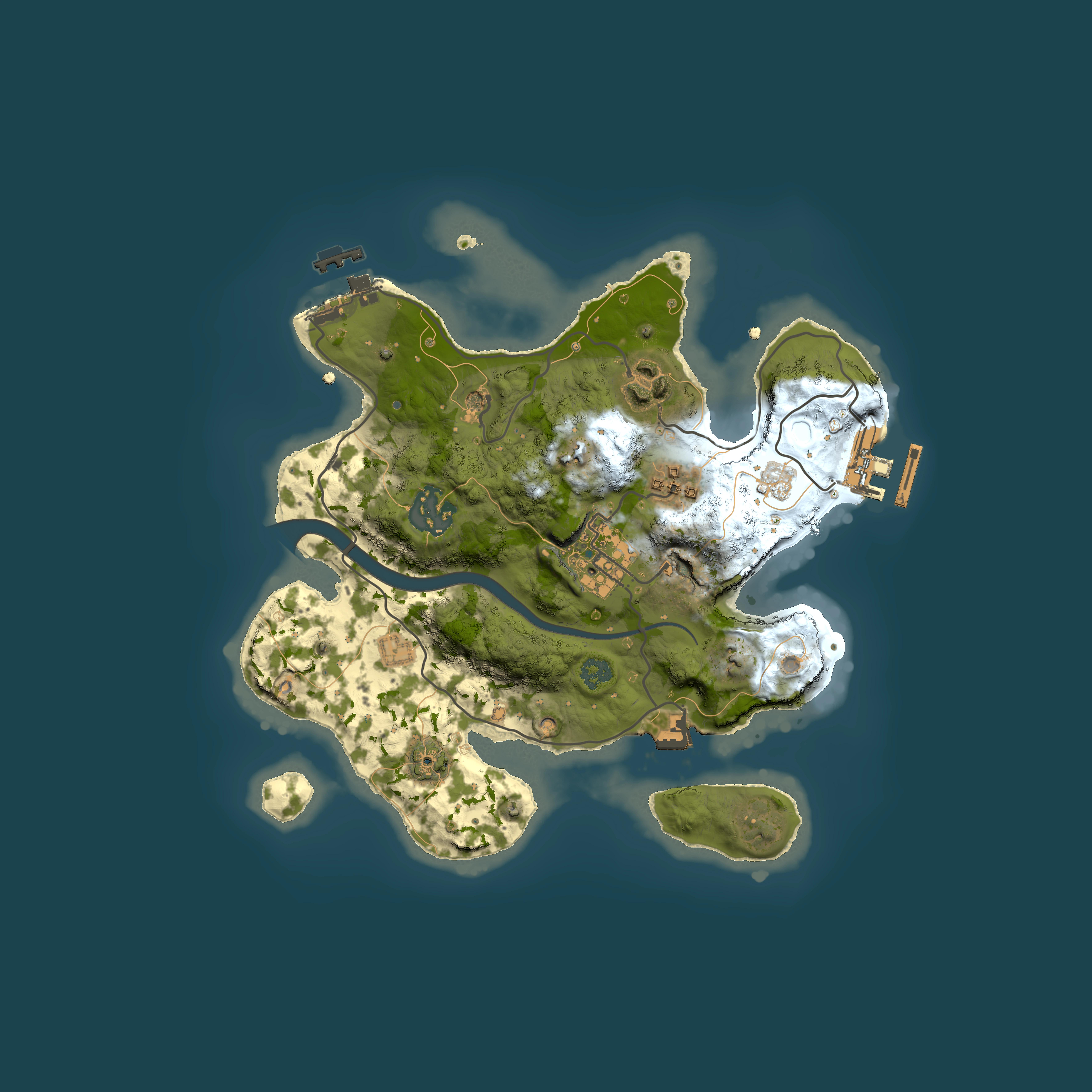 Full top-down render of Rust map seed 845864041, 2500x2500m