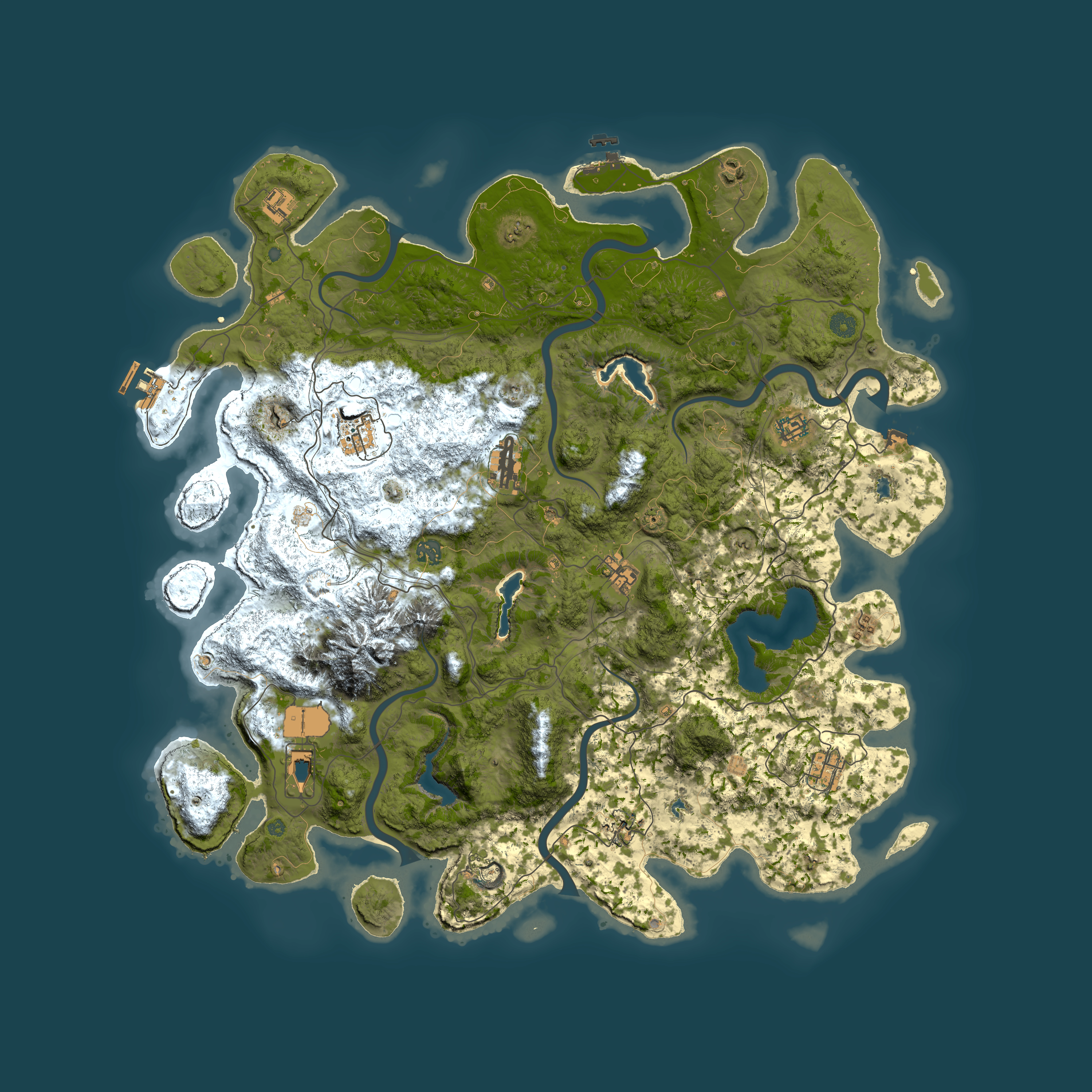 Full top-down render of Rust map seed 1916872351, 5000x5000m