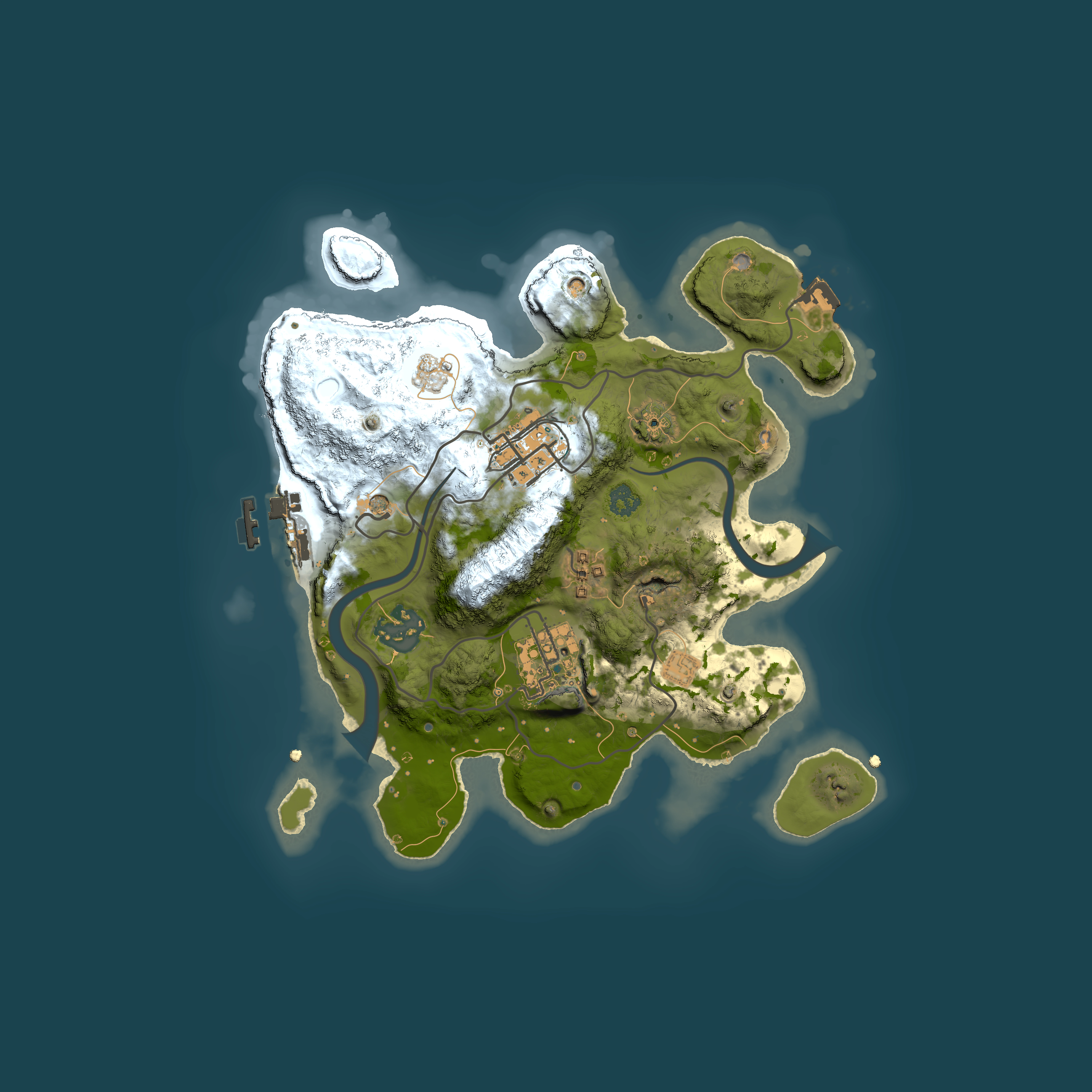 Full top-down render of Rust map seed 899053097, 2500x2500m