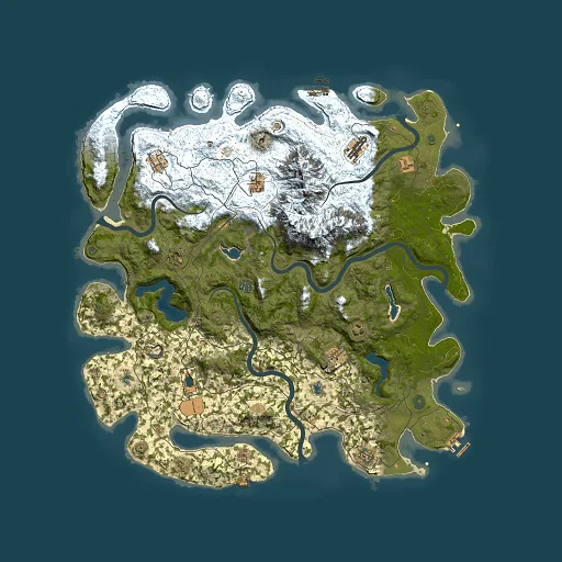 Rust map seed 1991304918, 5000x5000m top-down preview