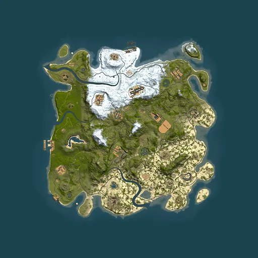 Rust map seed 1387100668, 4000x4000m top-down preview