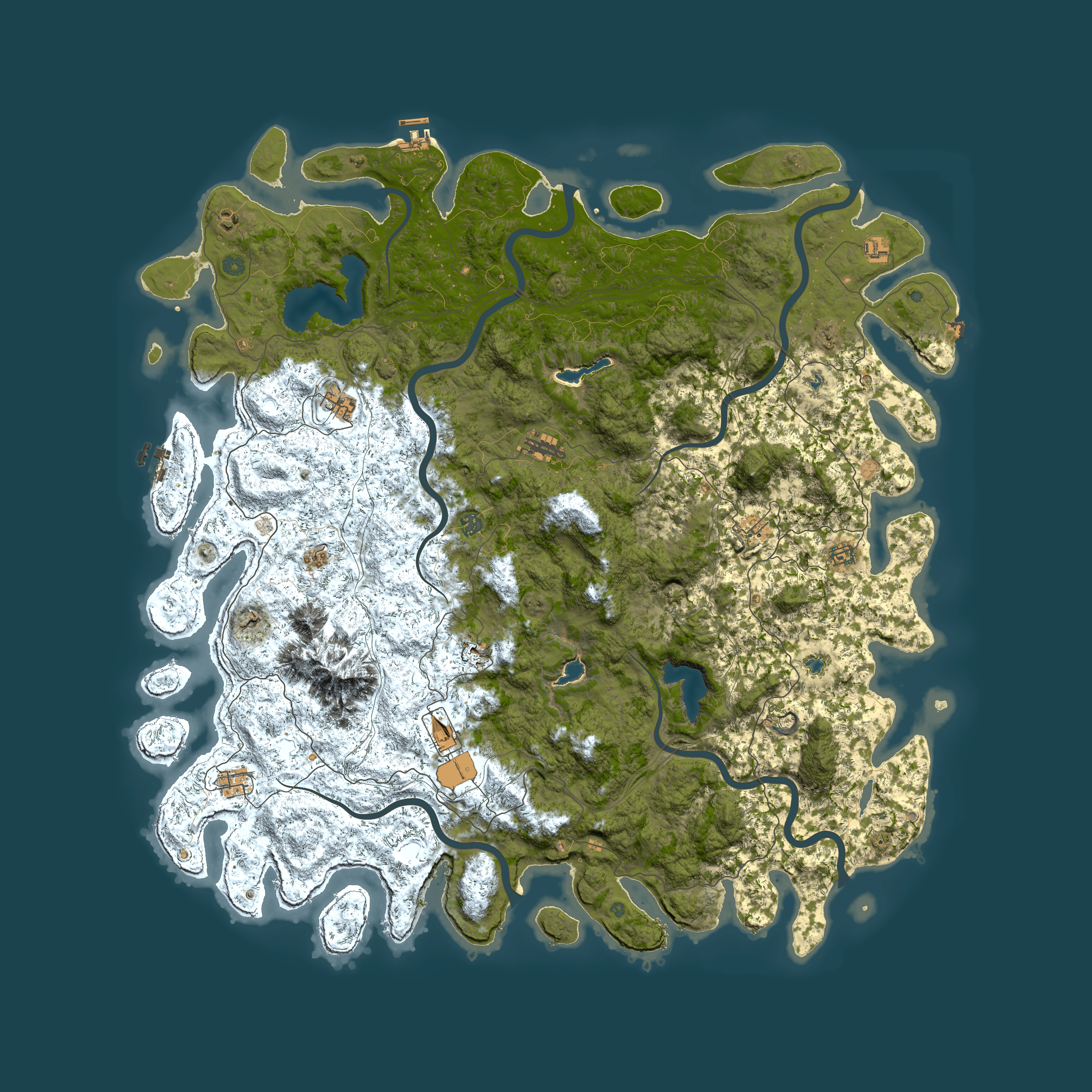 Full top-down render of Rust map seed 486540883, 6000x6000m
