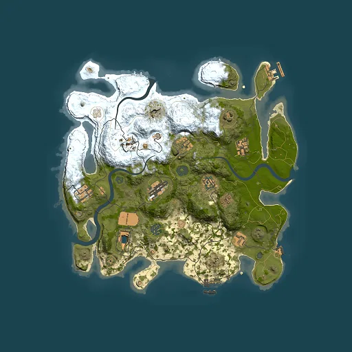 Rust map seed 484258584, 3500x3500m top-down preview