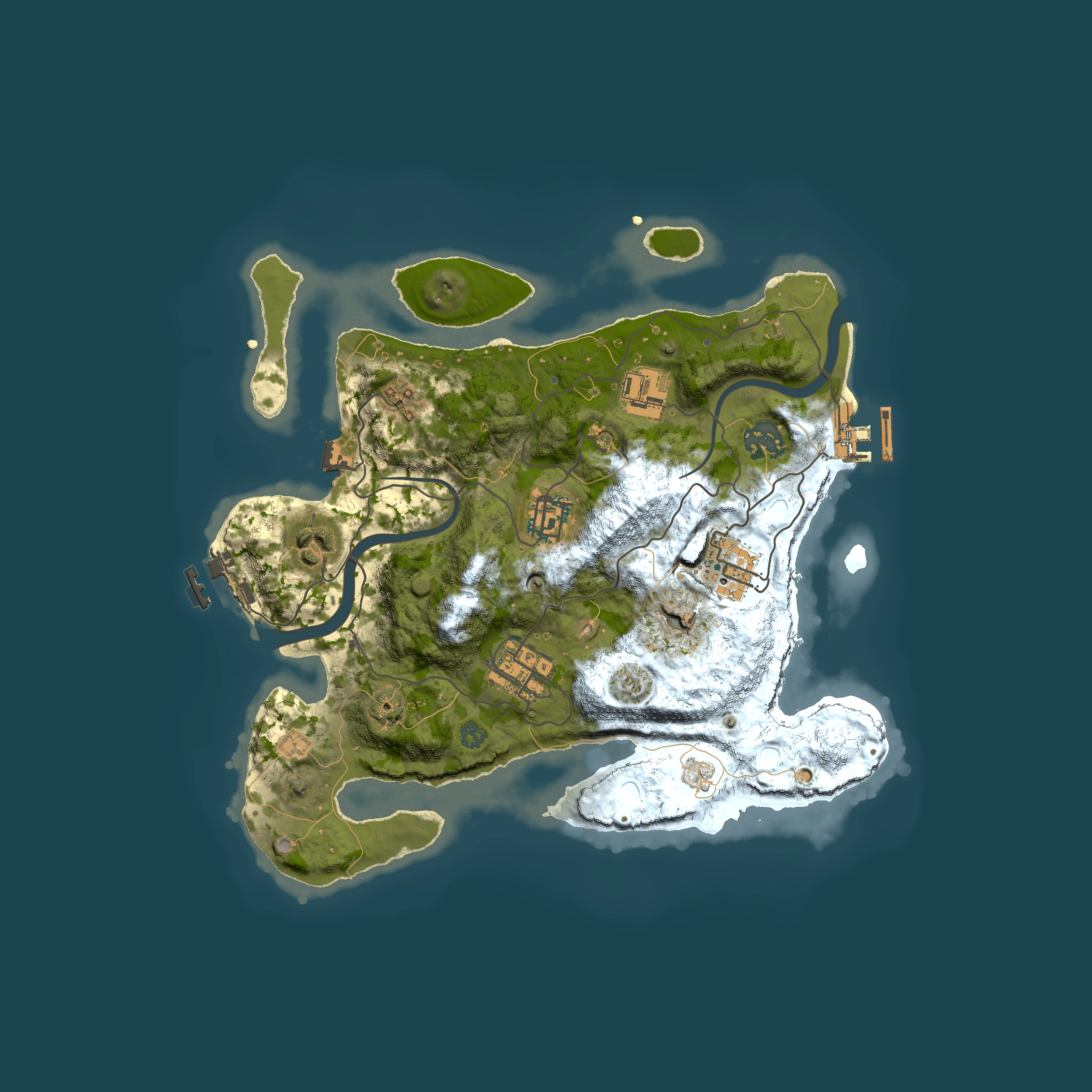 Full top-down render of Rust map seed 335645169, 3000x3000m