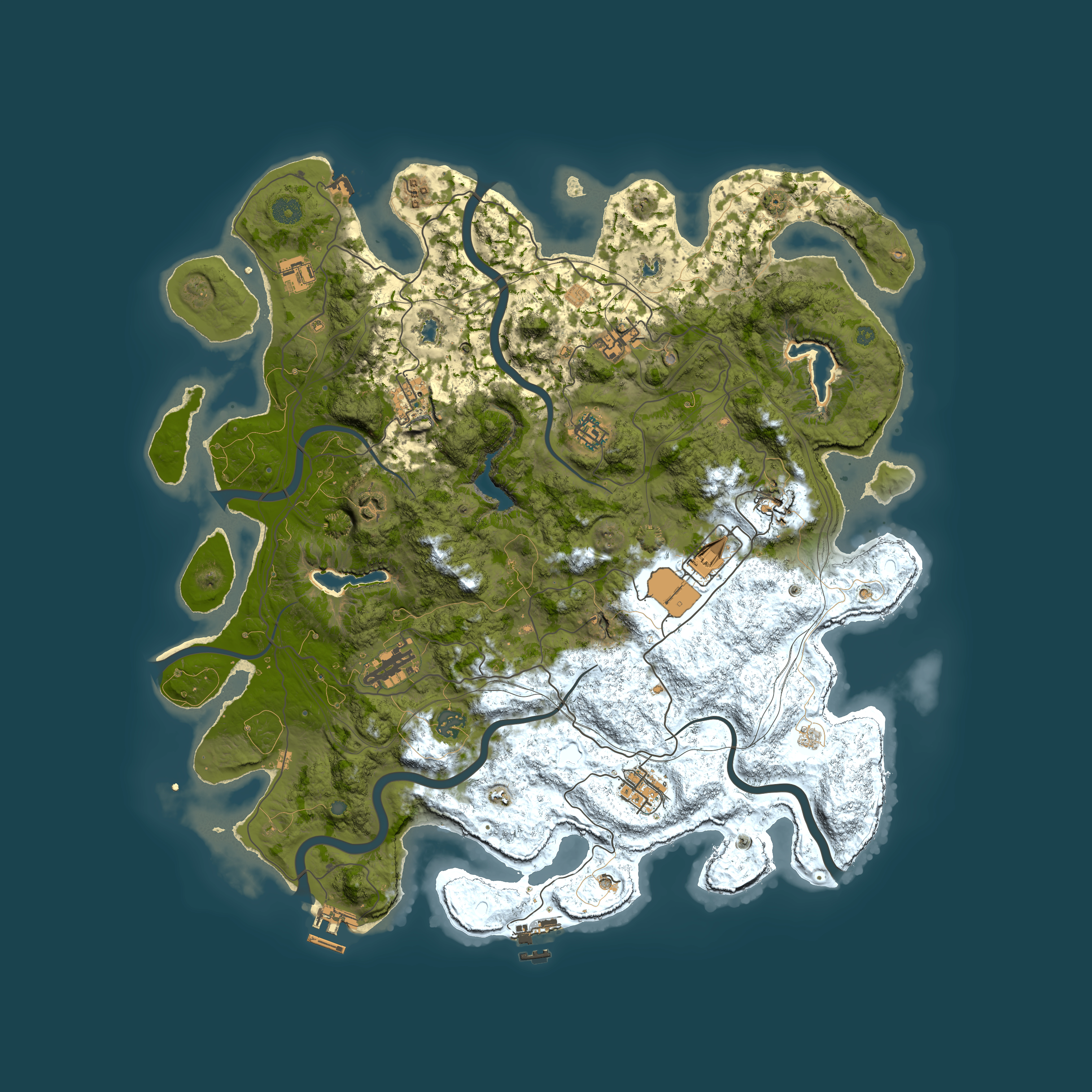 Full top-down render of Rust map seed 420936480, 4500x4500m
