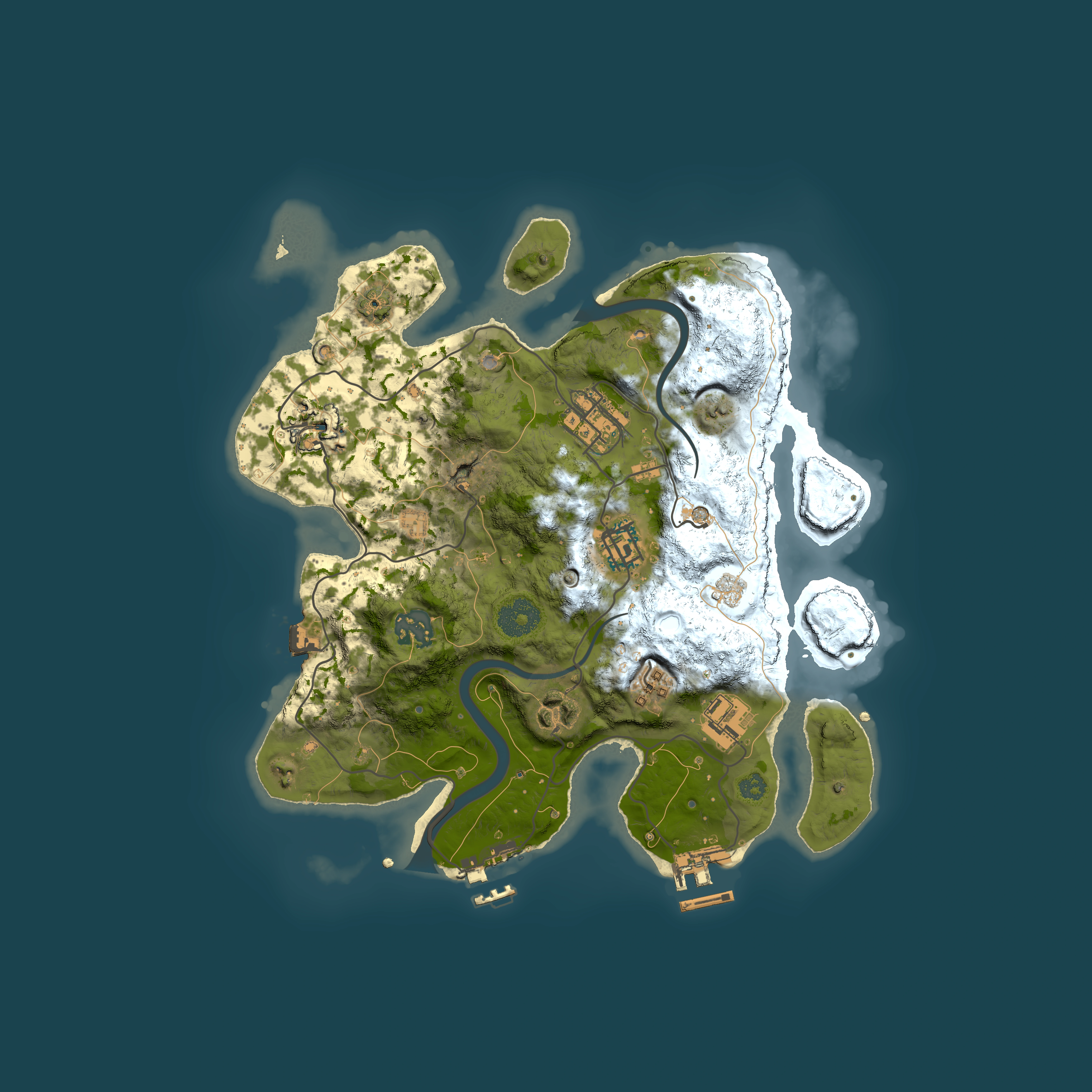 Full top-down render of Rust map seed 313354532, 3000x3000m