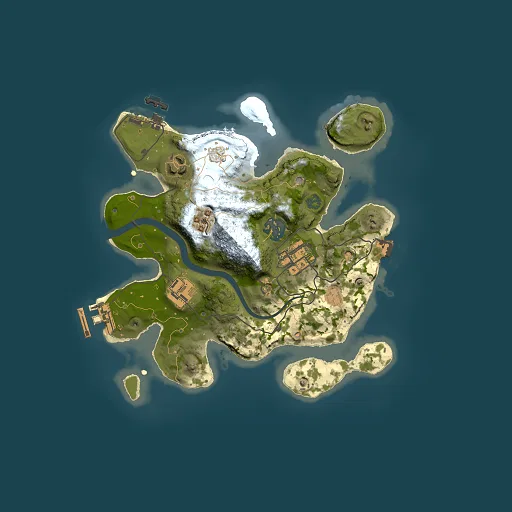 Rust map seed 1264786491, 2500x2500m top-down preview