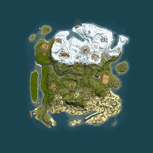 Rust map seed 1065833269, 3500x3500m top-down preview