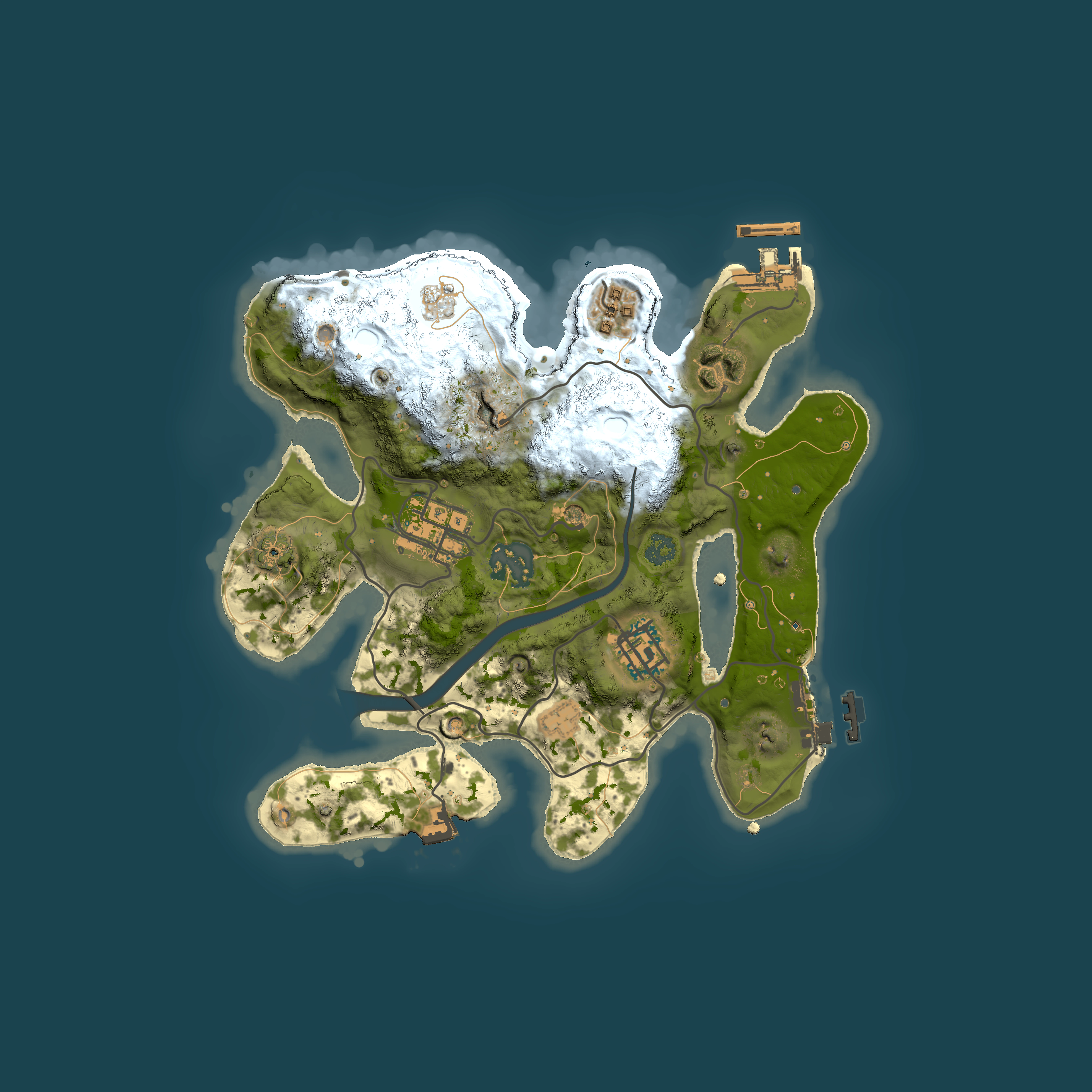 Full top-down render of Rust map seed 1339480955, 2500x2500m