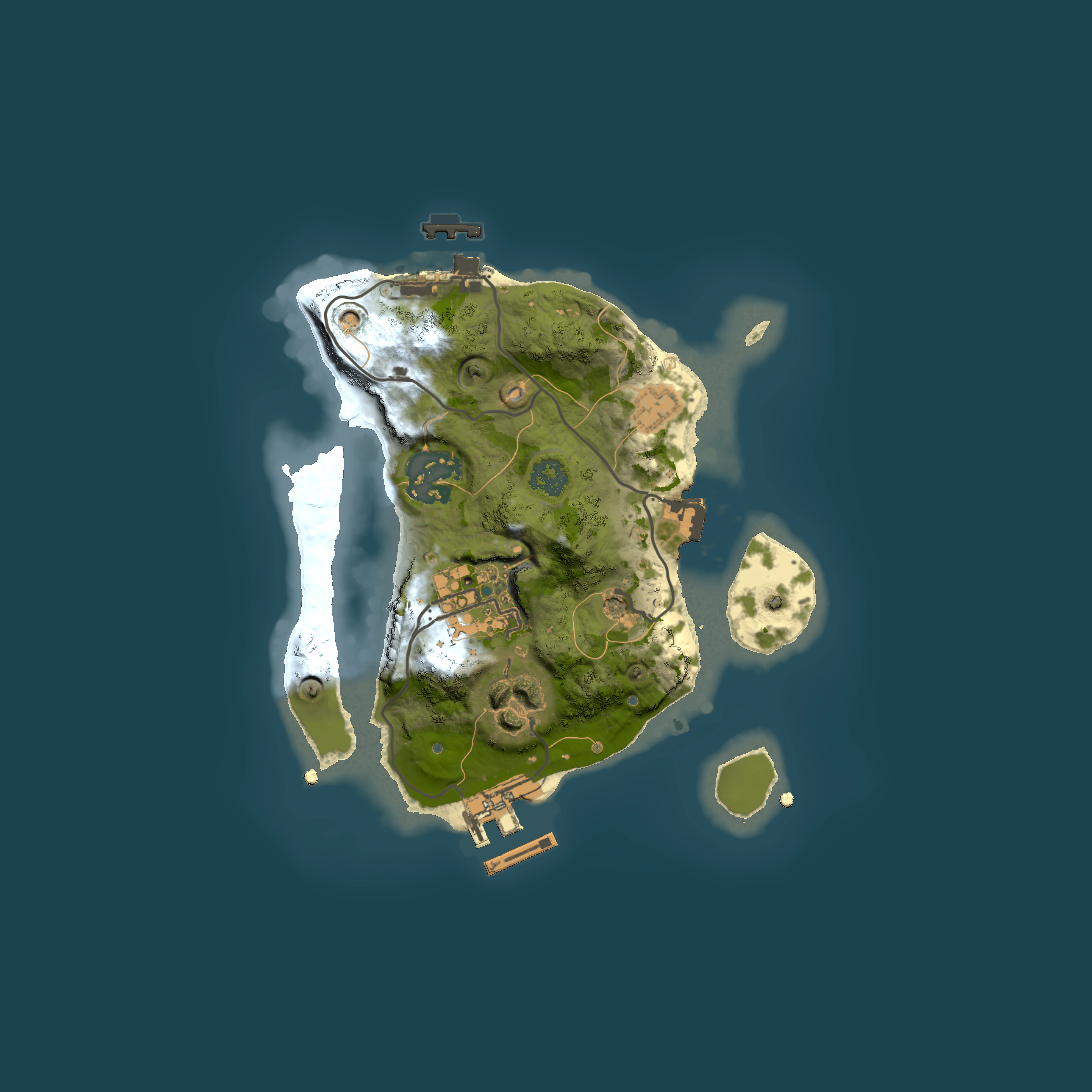 Full top-down render of Rust map seed 743465779, 2000x2000m