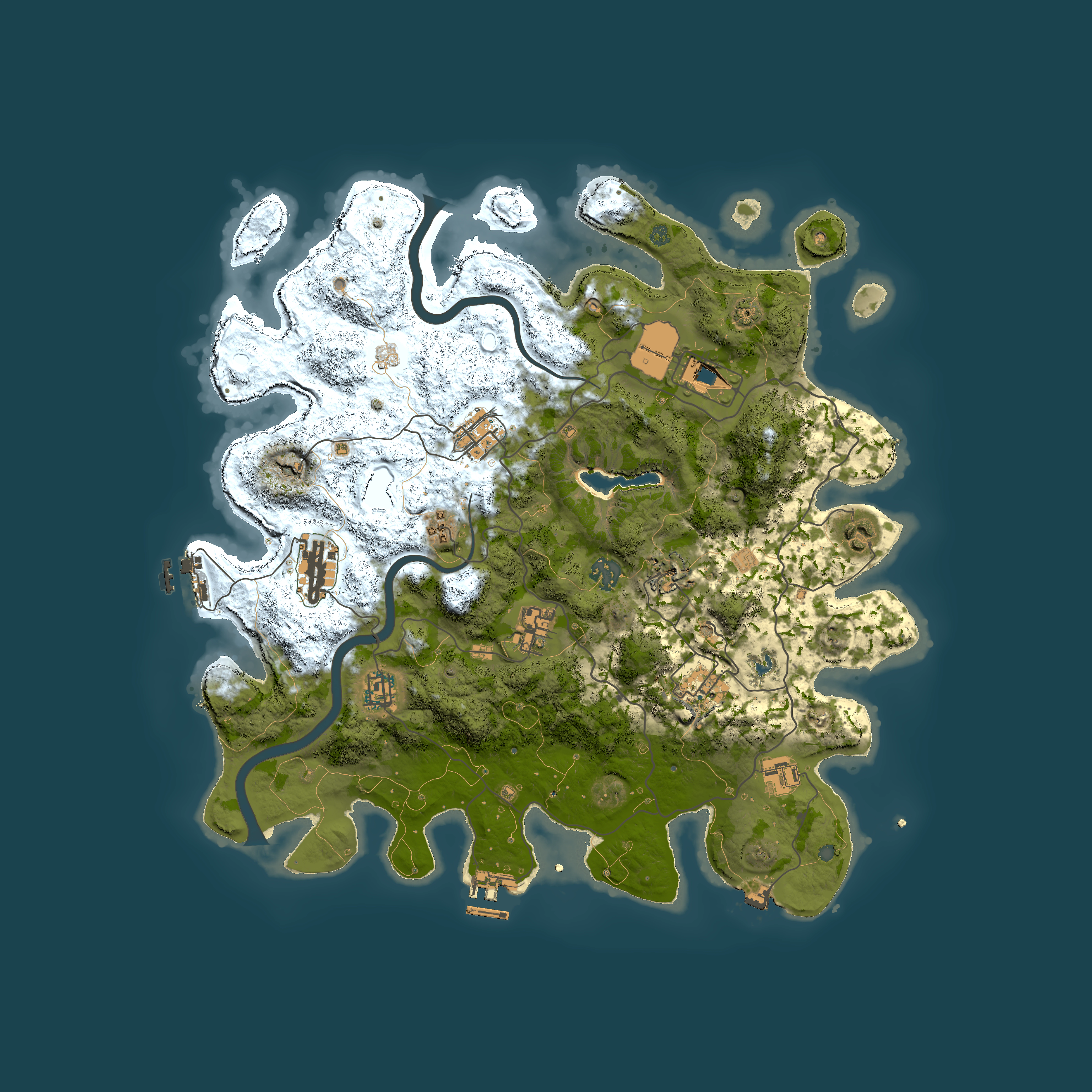 Full top-down render of Rust map seed 707781876, 4000x4000m