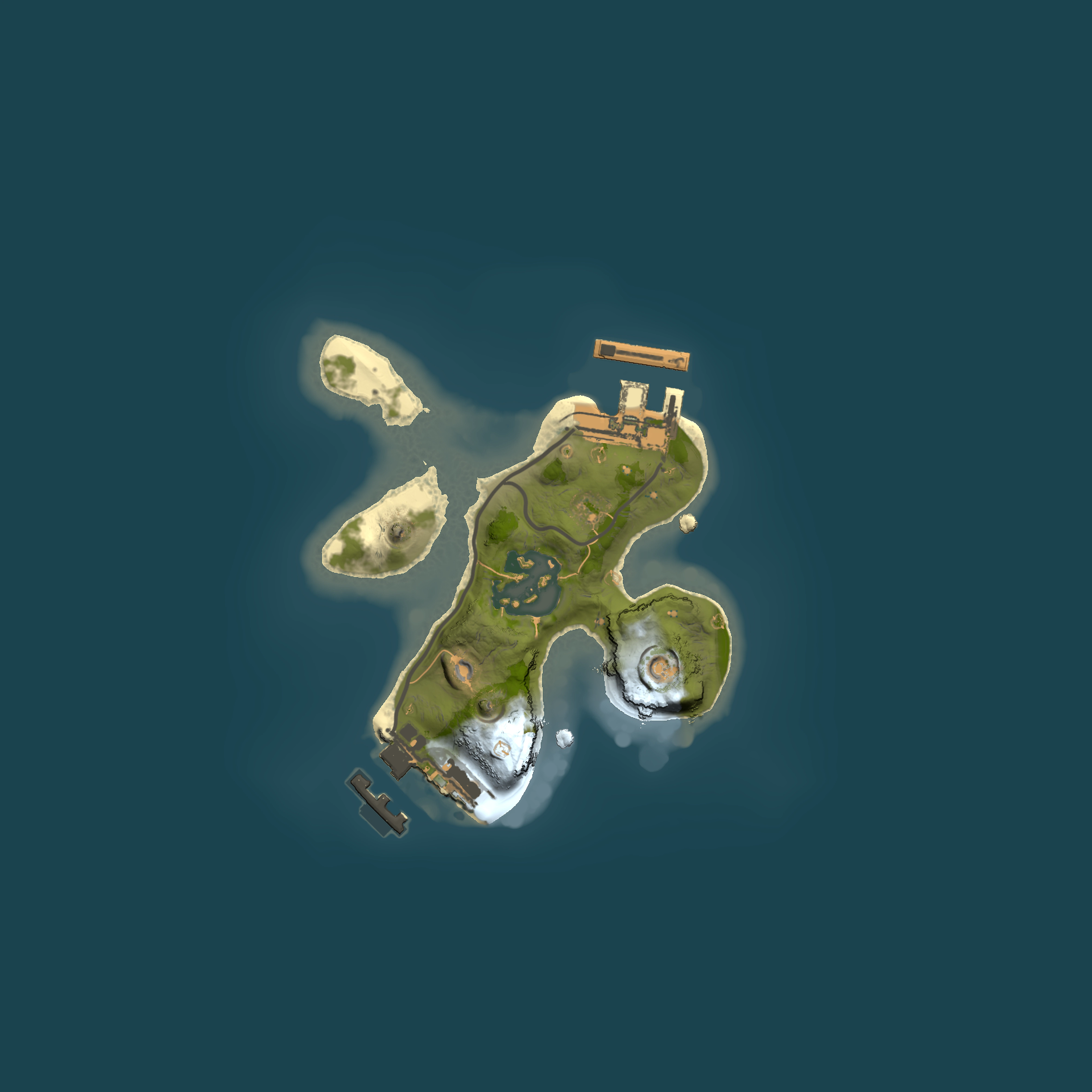 Full top-down render of Rust map seed 140795676, 1500x1500m