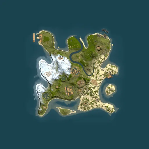 Rust map seed 1743398945, 2500x2500m top-down preview