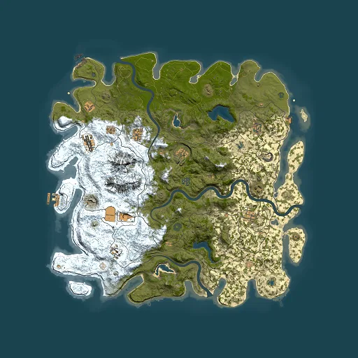 Rust map seed 815588590, 5000x5000m top-down preview
