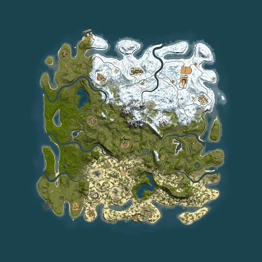 Rust map seed 1938407128, 5000x5000m top-down preview