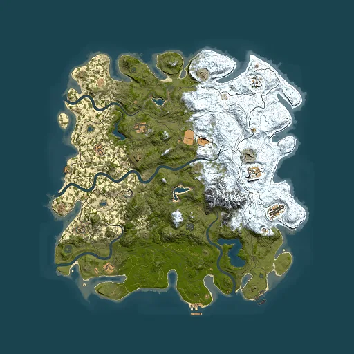 Rust map seed 1250690877, 5000x5000m top-down preview