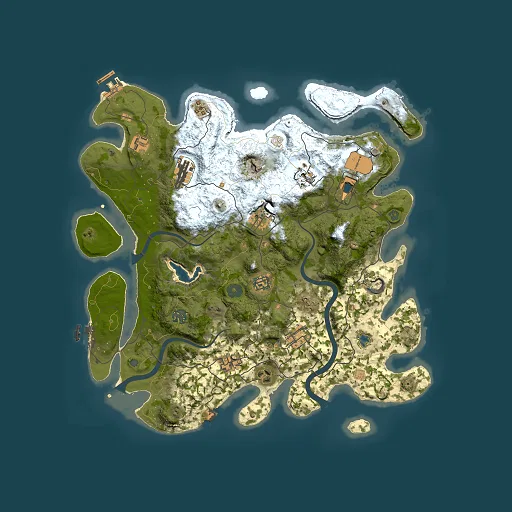 Rust map seed 875465806, 4000x4000m top-down preview