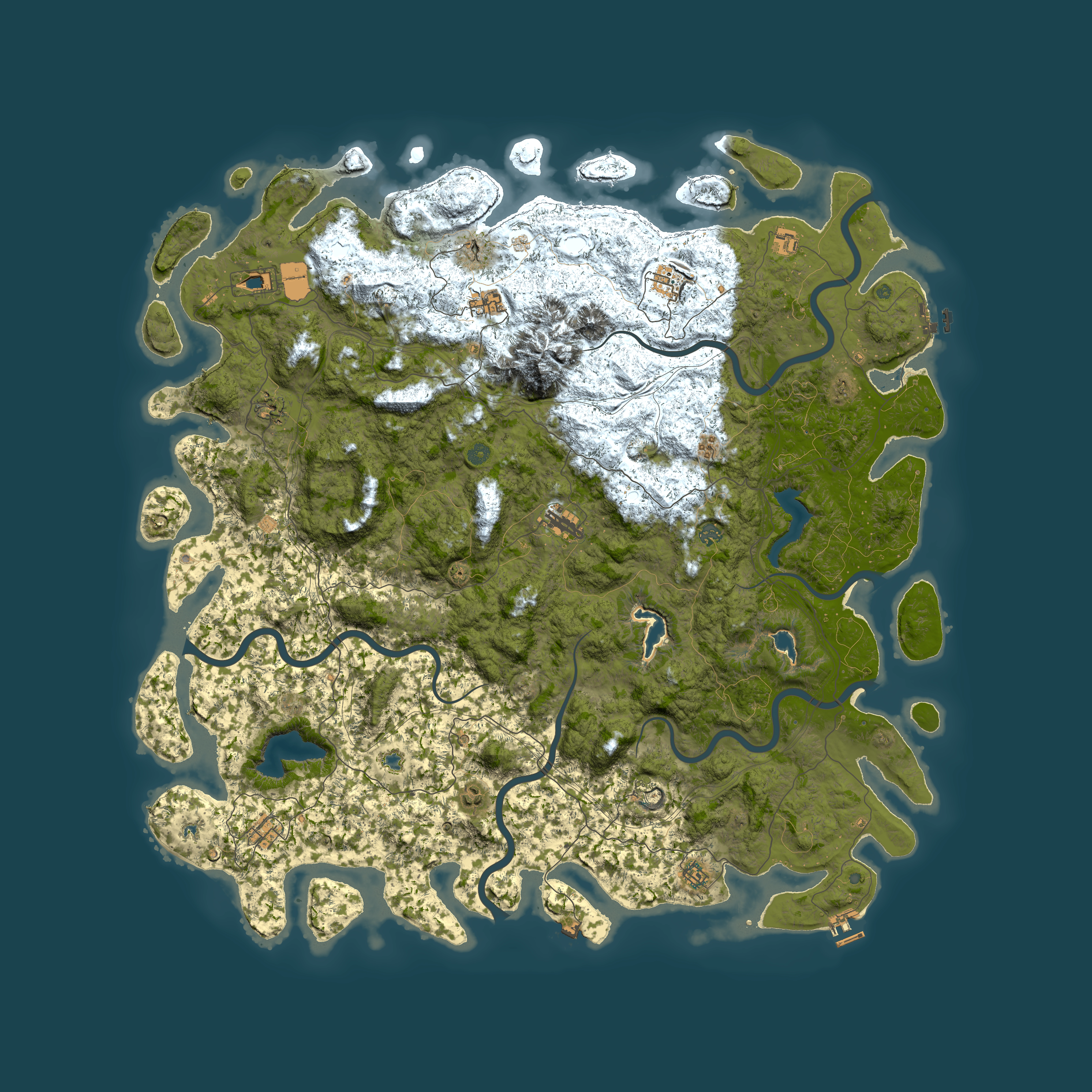 Full top-down render of Rust map seed 1442098283, 6000x6000m