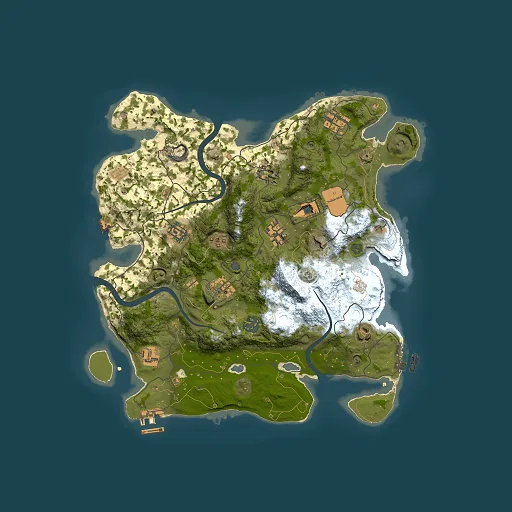 Rust map seed 1765482042, 3500x3500m top-down preview