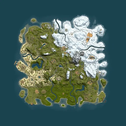 Rust map seed 1206218920, 5000x5000m top-down preview