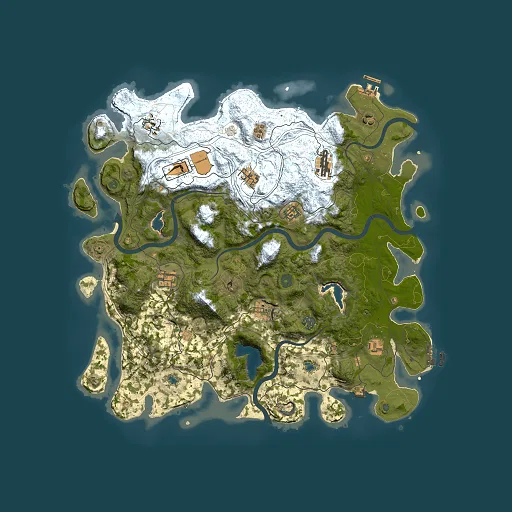 Rust map seed 205772648, 4500x4500m top-down preview