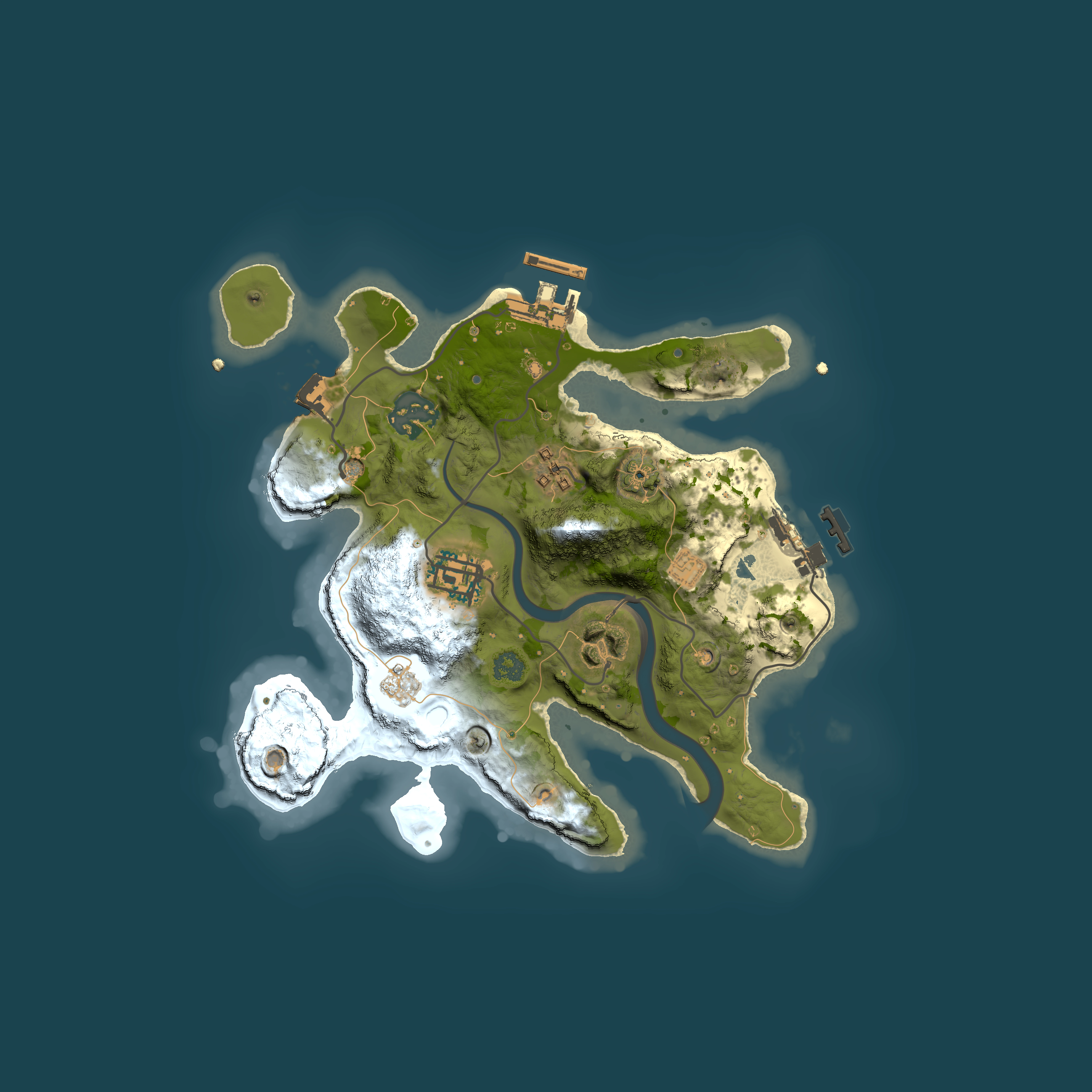 Full top-down render of Rust map seed 1877202552, 2500x2500m