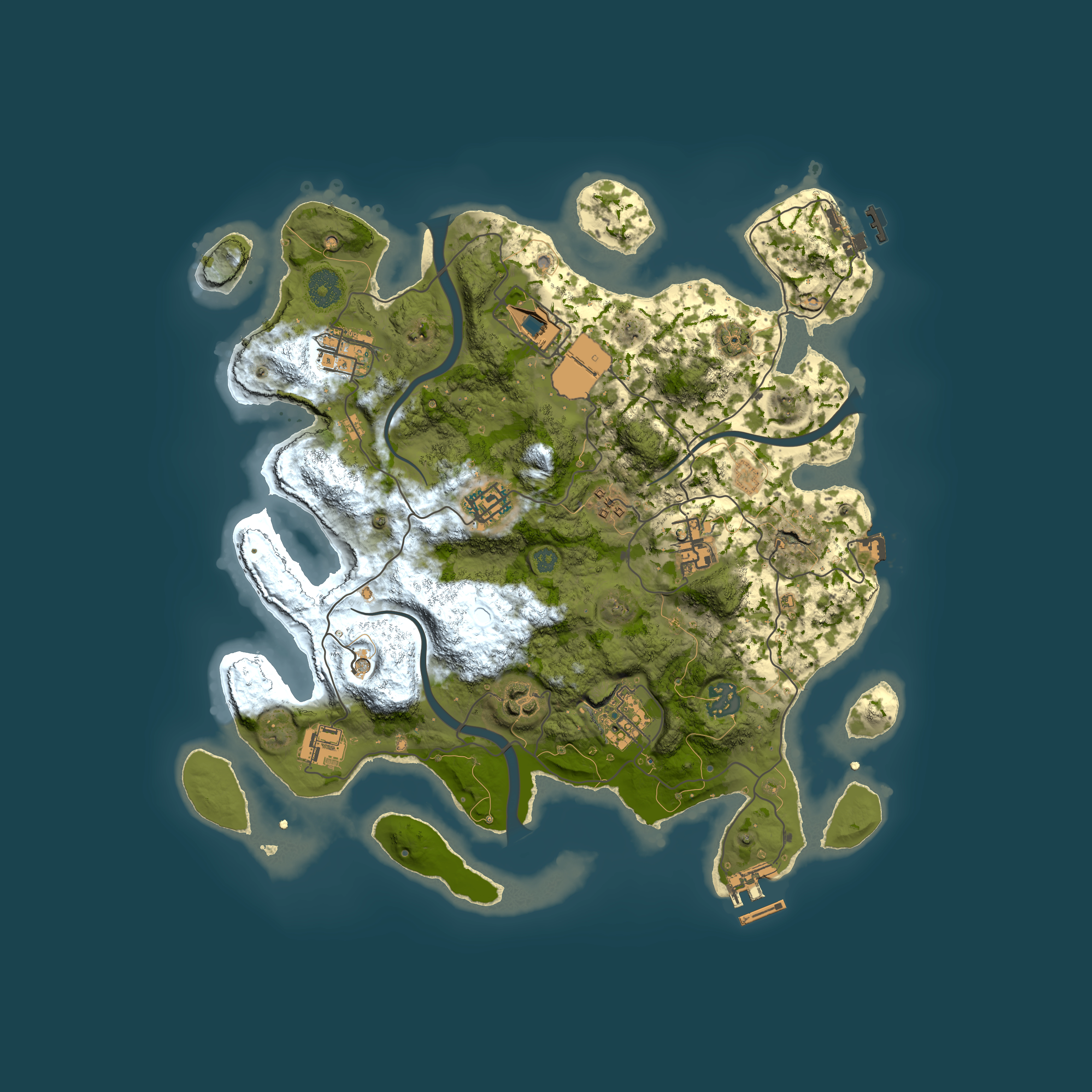 Full top-down render of Rust map seed 521106853, 3500x3500m