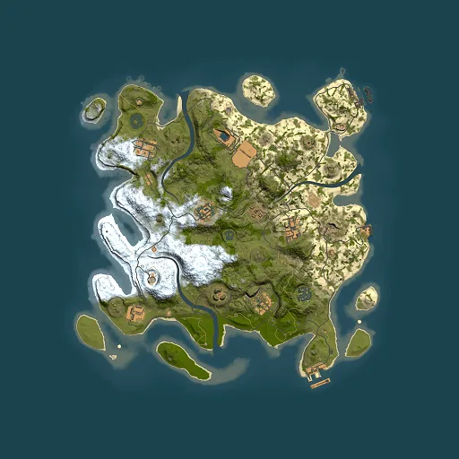 Rust map seed 521106853, 3500x3500m top-down preview